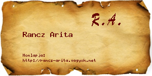 Rancz Arita névjegykártya